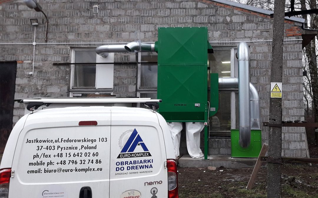 Mroków – montaż odciągu trocin, nasz filtr EK 24